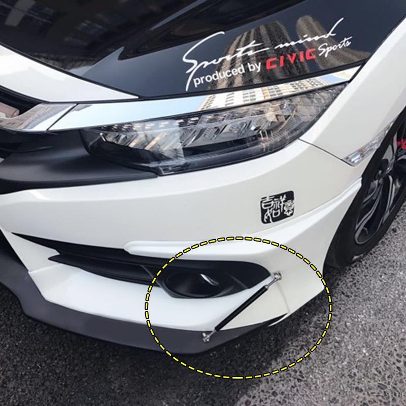 2psc Universal Racing Adjustable Front Rear Bumper Lip Splitter Support Bar / Pull Rod Kit Racing 75mm/100mm/150mm/200mm