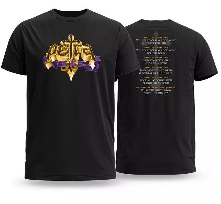 2 SIDES 50th Anniversary Petra Band Shirt Classic Black Unisex S- U031