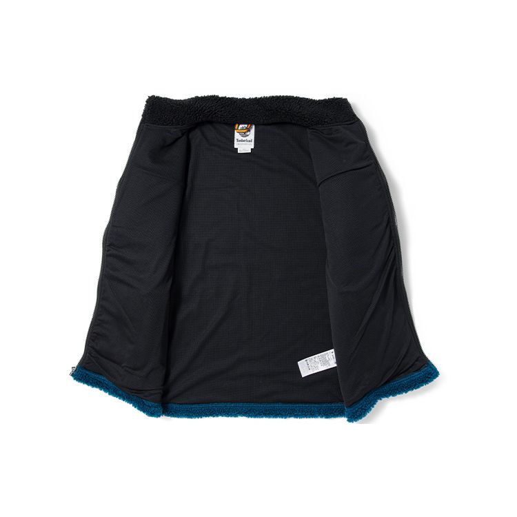 Timberland Color Block Fleece Lined Logo Casual Stand Collar Jacket Men Jackets Medium-Blue A43P2-BZ4