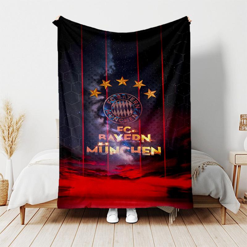 1pc Blanket - FC Bayern München logo Print Design, Lightweight Blanket for Sofa, Bed- Soft &Warm, Gift for All Seasons