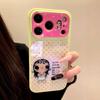 Pink Polka Dot Star Phone Case Compatible with iPhone 17 Pro Max/16/15/14, Women's Stylish Acrylic Shockproof Cover