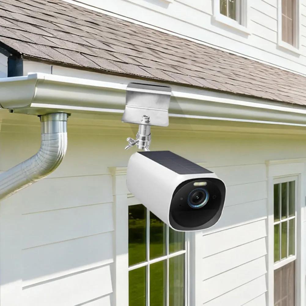 Крепление для водосточной желобы для Eufy=Для Arlo=Солнечные панели Регулируемый кронштейн из нержавеющей стали для получения солнечного света Совместимо с Eufy=S220 Камера