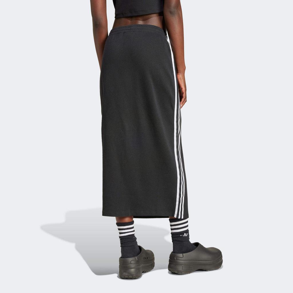 adidas Полосатая облегающая модная удобная трикотажная макси-юбка женские юбки черного цвета IY7279