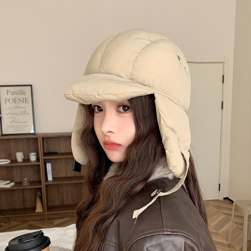 Women Autumn Winter Warm Thicken Ear Protector Hat Cold Outdoor Windproof Bomber Cap Sweet Cute Lei Feng Hats