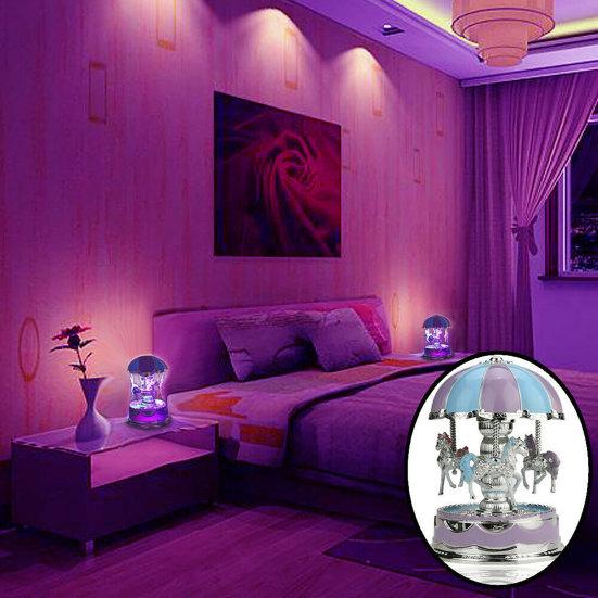 Карусель мультфильм лошади светодиодная музыкальная шкатулка подарок на день рождения орнамент украшение игрушка