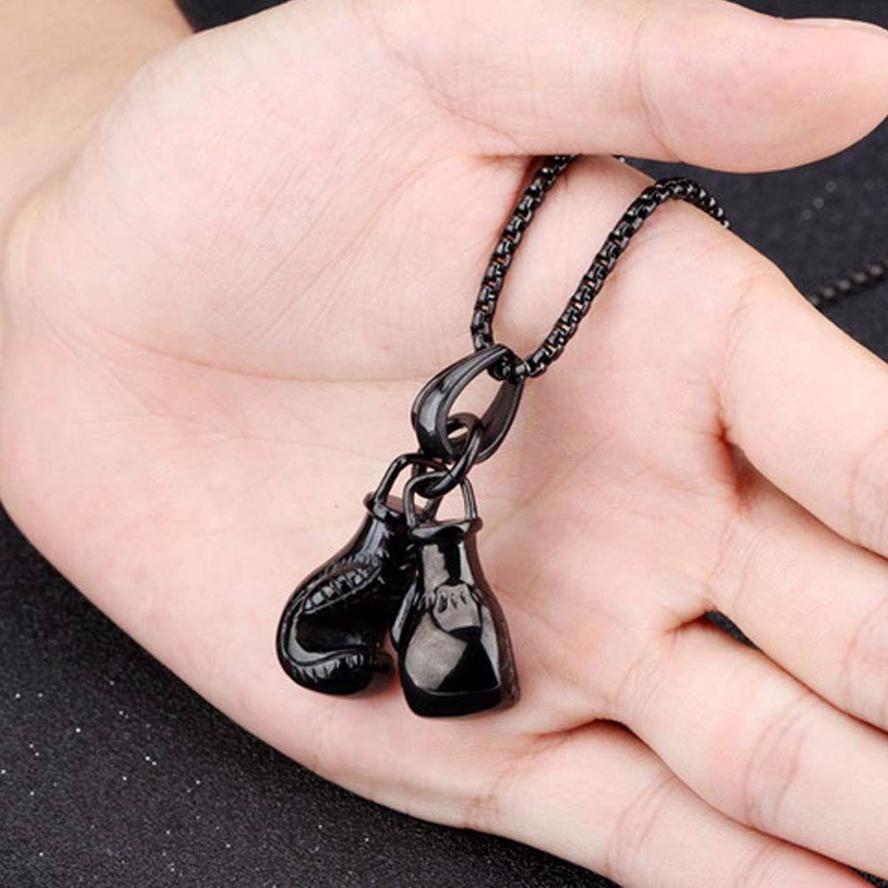 Boxing Necklace Metal Boxing Gloves Car Interior Ornaments Rear View Mirror Hanging Car Pendant