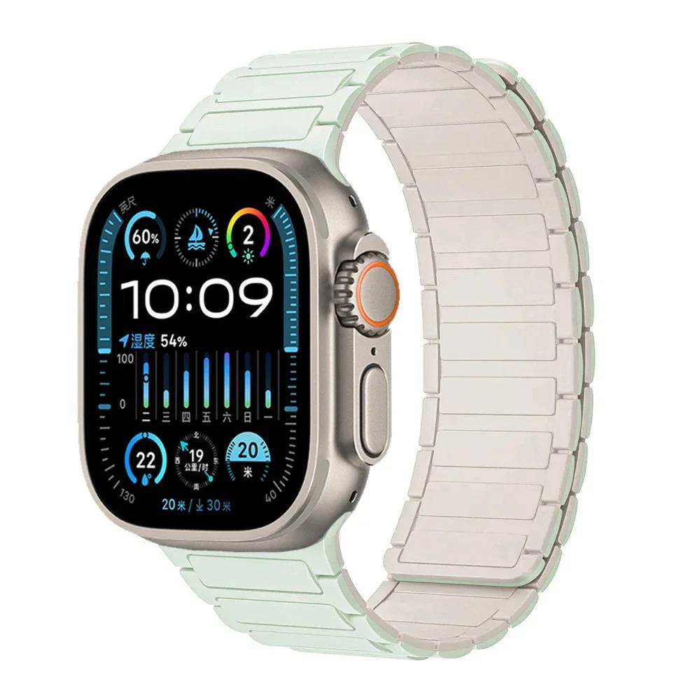 Силиконовый ремешок для Apple Watch Band 49мм 46мм 42мм 45мм 44мм 41 40мм Браслет iWatch Серии 11 10 9 8 7 6 5 4 SE Ultra 3 2 49ММ