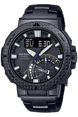 Мужские часы Casio Pro Trek Angler Line с питанием от солнечной энергии, черные, радиоуправляемые PRW-73XT-1JF