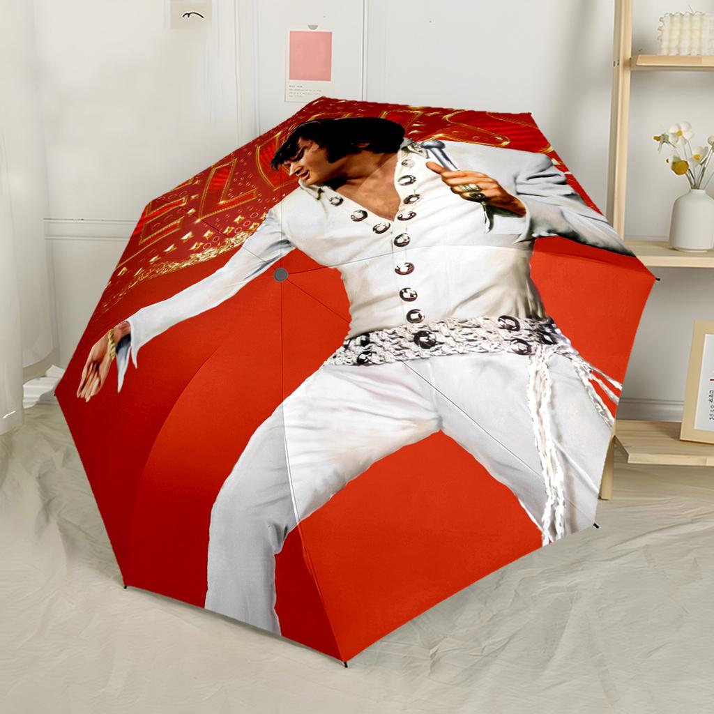 Elvis Presley Performance Portable Automatic Umbrella Compact & Durable 8-Rib Design Lightweight All-Season Travel Elegant Women's Umbrella