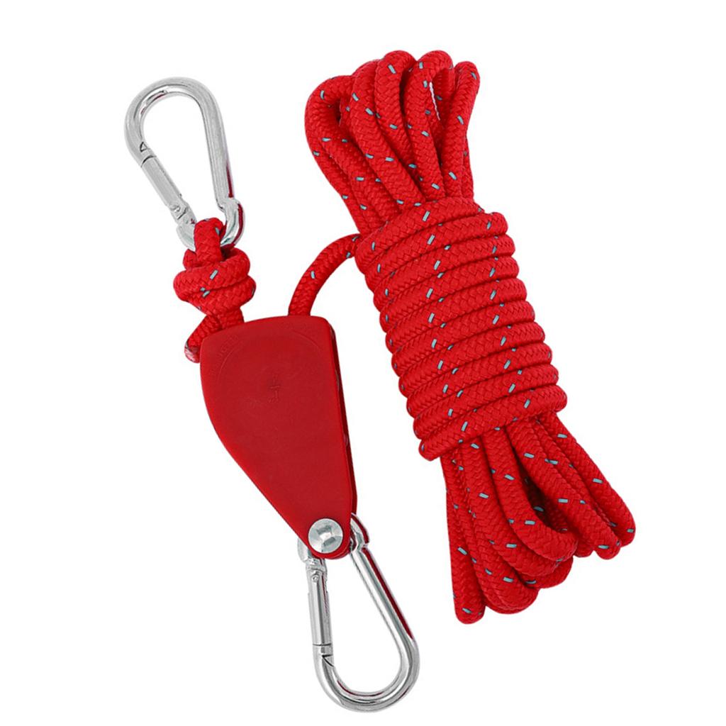 Camping Tent Rope Thicked Reflective Tent Rope Pulley Cordwith Metal Tensioner for Camping Hiking Ca