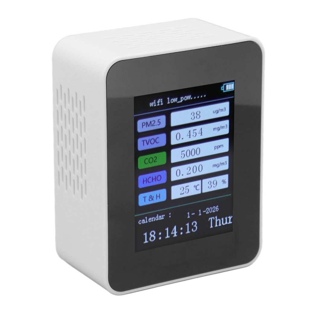 Монитор качества воздуха в помещении для TUYA WiFi Smart PM2.5 Тестирование формальдегида 7 в 1 Календарь времени