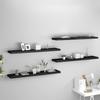 VidaXL Floating Wall Shelves 4 Pcs Black 120x23.5x3.8 Cm MDF