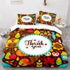 Cartoon Pumpkin Turkey Thanksgiving Day Bedding Set,Girls Adult Single Twin Queen Size,Duvet Cover Pillowcase Bedding