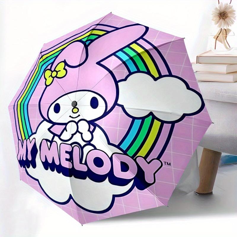 Автоматический складной зонт My Melody Sanrio с прочным железным каркасом, портативный компактный дорожный зонт, всесезонный, для вечеринок 0807040