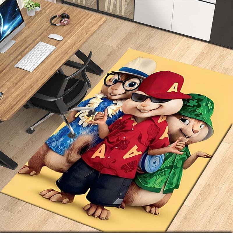 Alvin and the Chipmunks Printed Carpetrugfor Office Chair Living Room Bedroom Kitchen Room Decor Gifts