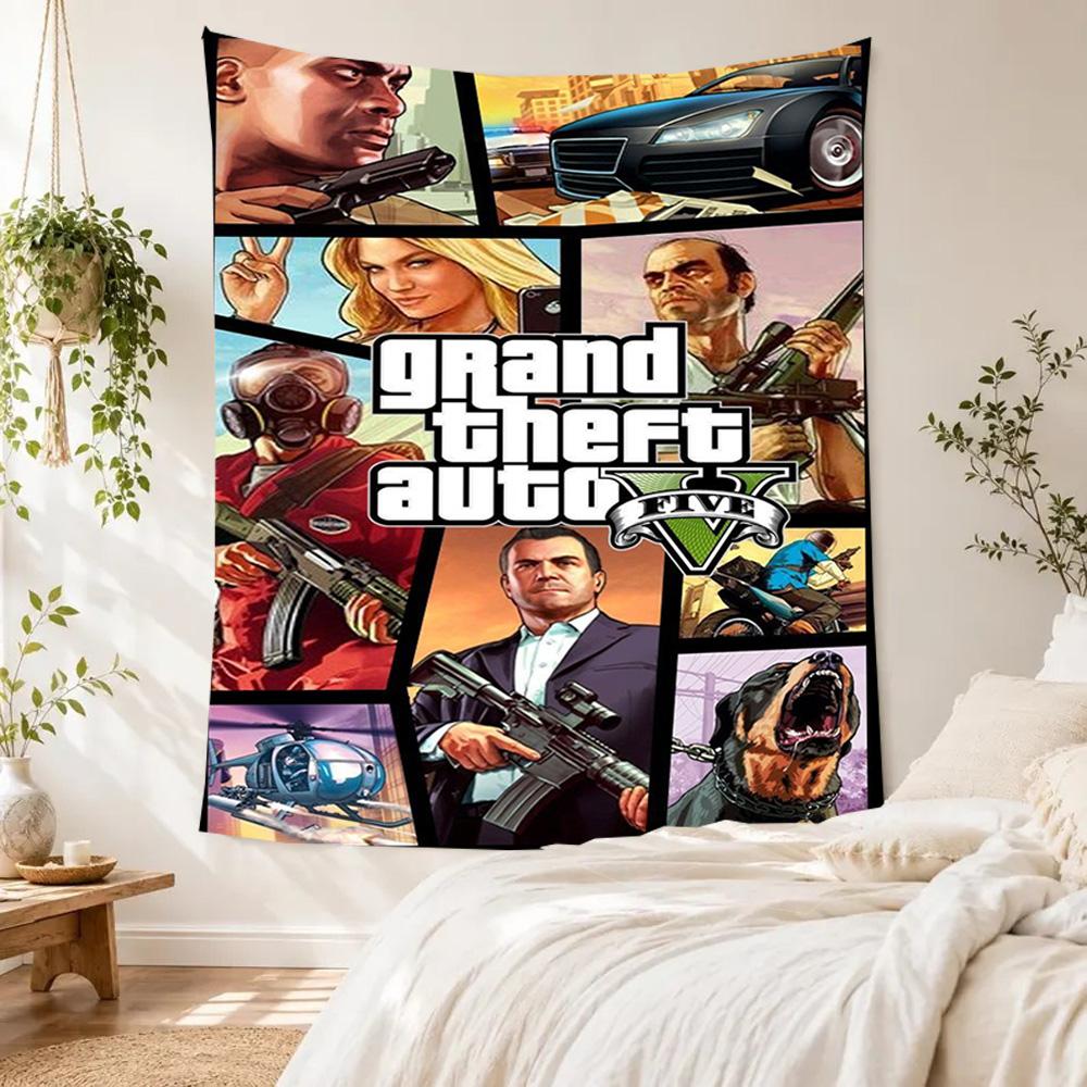 Grand Theft Auto Vintage Tapestry Retro Boho Ideal for Balcony Dorm Wall Bedroom Versatile Decor Boho Decor Gift for New Home