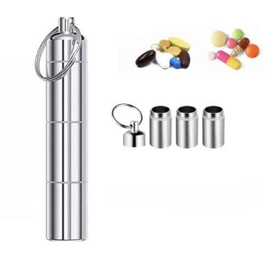 Алюминиевая таблетница в форме капсулы, изысканная герметичная коробка для хранения лекарств, брелок, карман для использования вне помещений, водонепроницаемый чехол для таблеток, мини-футляр