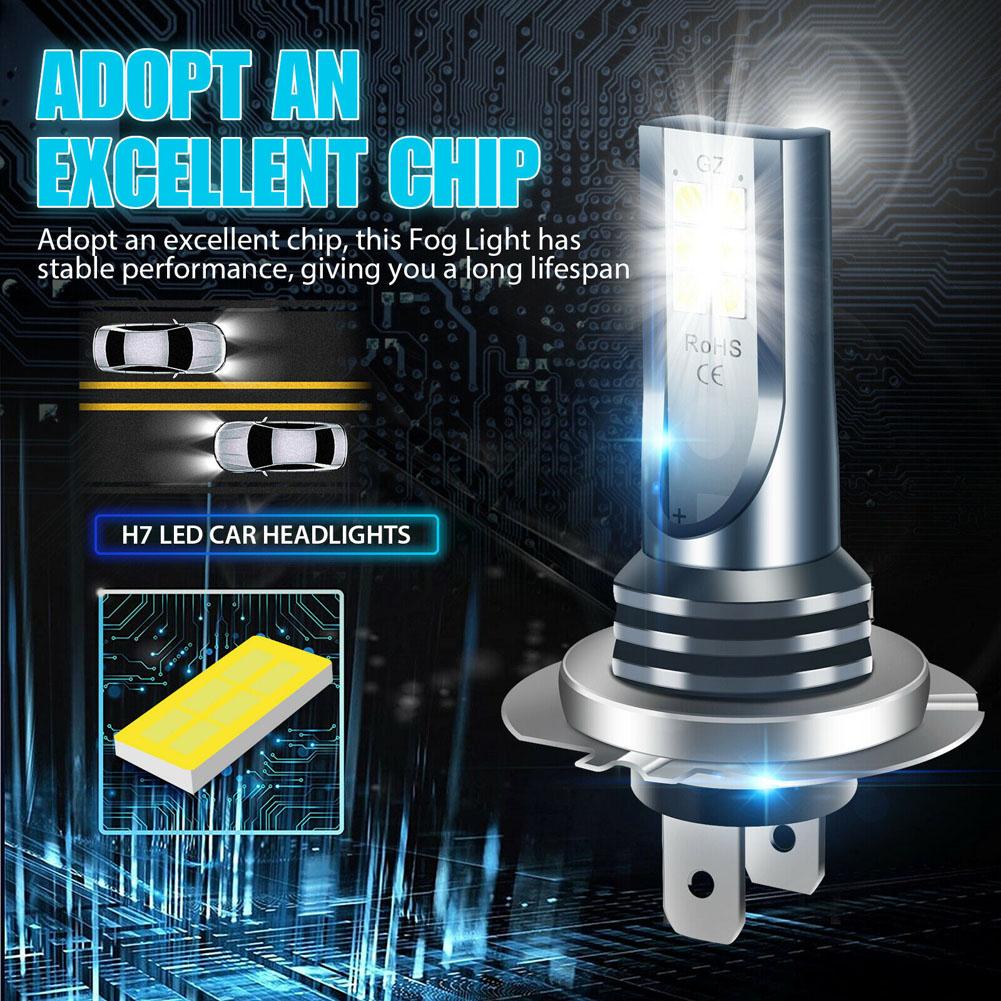 Car H7 Led Headlight Bulb High Power Car Lights Super Bright Car Fog Light Bulbs Auto High Low Beam 6000K White Led Light 12/24V