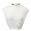 Fake Collar Half High Collar Rhombus Rhinestones Decor False Collar Breathable Elastic Collar Attachment