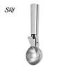 Fruit Scooper Ice Cream Scoop, Stainless Steel with Trigger Non-Slip Handle, Dessert Tool Heavy Duty Metal Scoop for Balls Spoon