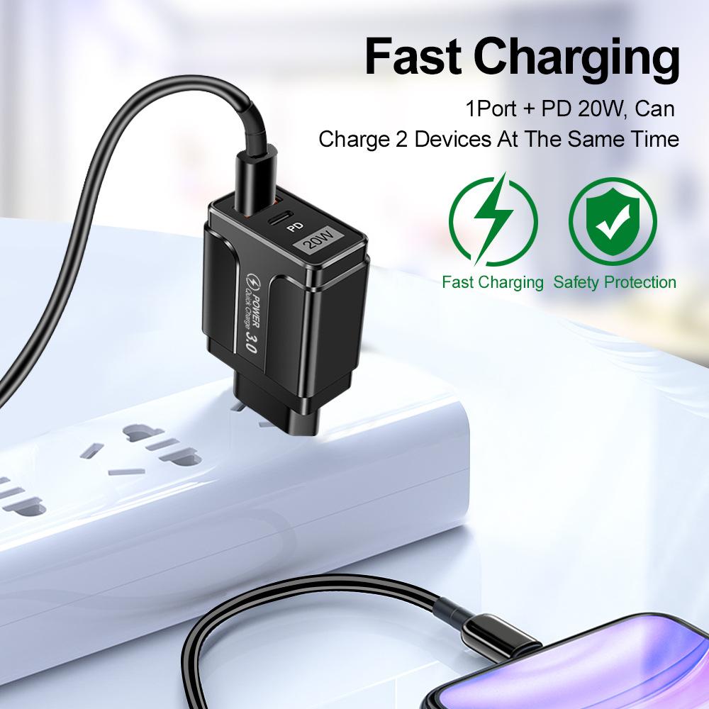 Быстрые зарядные устройства USB C 20 Вт Портативное зарядное устройство Поддержка быстрой зарядки Type C PD для IPhone 16 15 14 Pro Max IPad Xiaomi Samsung Зарядное устройство