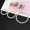 Lucky Jewelry Elegant Lady Faux Pearl Big Circle Dangle Hoop Earrings Statement Gift