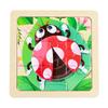 Деревянная jigsaw-головоломка из 9 деталей для детей - Мультяшная тематика: Фрукты, Животные и Транспорт. Когнитивная игрушка