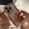 Чехол-картина с цветком красной розы для IPhone 16 11 12 13 14 15 Pro Max XS XR X 8 7 Plus SE 2 14Pro 15Pro Матовый мягкий силиконовый чехол