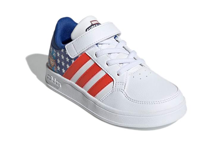 Adidas Neo Breaknet Low top Skateboard Shoes White Red Children Aged 3 7 Years Old GZ7650