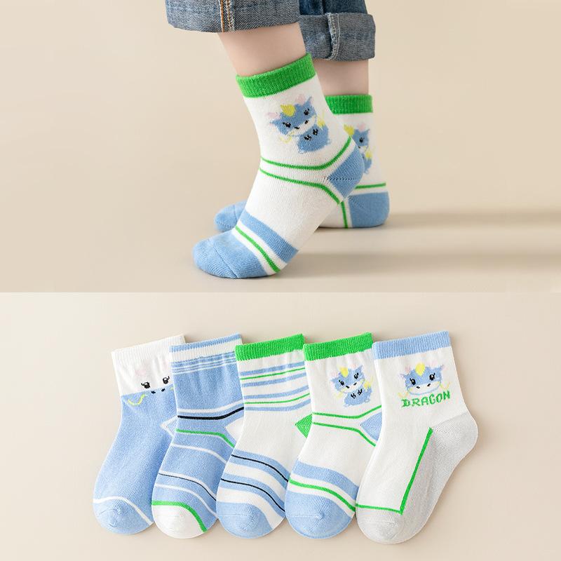 Детские носки с рисунком медведя из мультфильма для детей 0-13 лет, впитывающие пот и ветер, износостойкие, средние носки-трубы