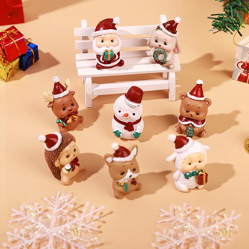 Рождественская серия Крафт Смола Животное Вечеринка Креативная Мини Рождественская елка Старая Девочка Дети Милый Подарок Принадлежности для украшения дома Декор