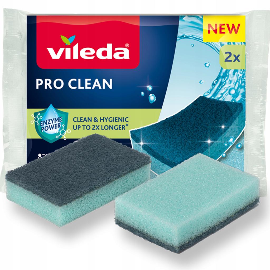 Vileda Pro Clean Dish Scourer with Enzymes, Profiled Shape