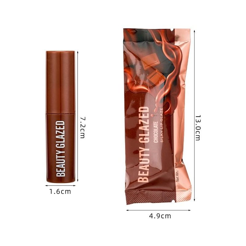 BEAUTY GLAZED - Шоколадный шелковистый блеск для губ - 12 цветов