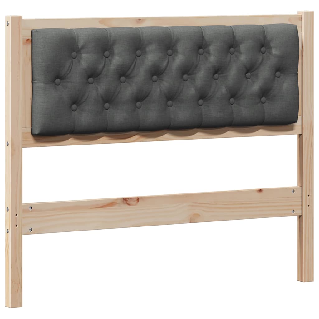Headboard in Brown and Dark Grey 100 cm Solid Pine Wood