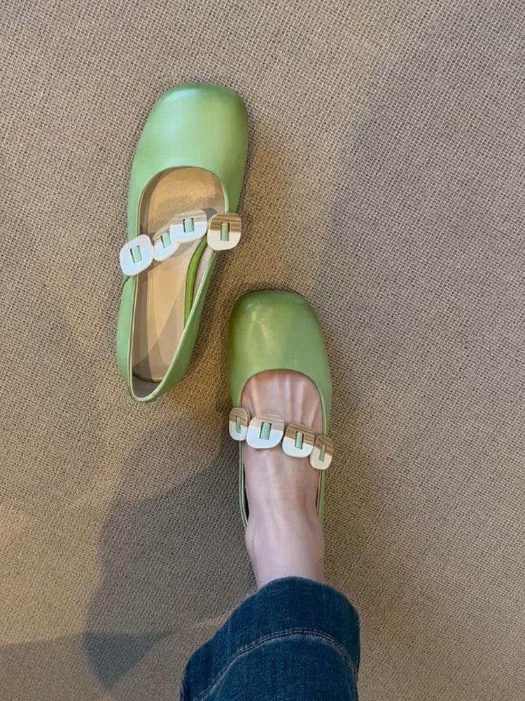 Версия из овчины~ Туфли Мэри Джейн из натуральной кожи в стиле ретро, женские, с круглым носком, универсальные, с золотой пряжкой, для поездок на работу, легкие, маленькие кожаные туфли