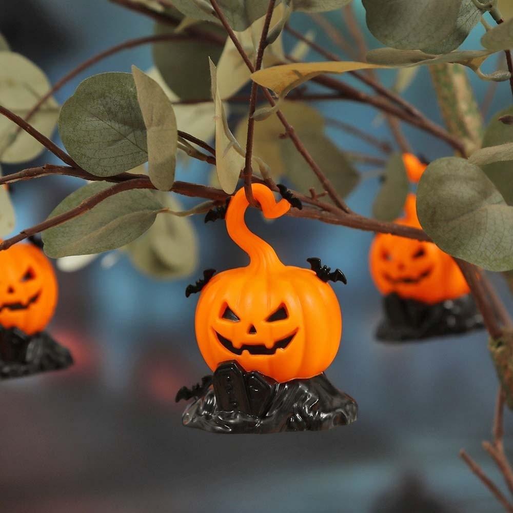 Luminous Pumpkin LED Lamp Plastic Electronic Nightlight Halloween Candle Light Home