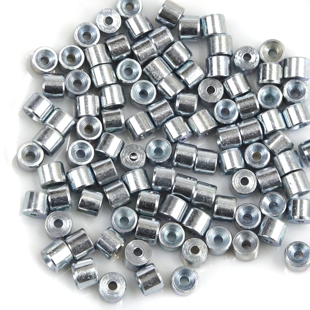 BCR001 100 шт., автомобильный оконный регулятор, намоточное устройство для ремонта, стальной трос, конец троса, фитинг, стопорная втулка, обжимная заклепка 5x4/1,6 мм 