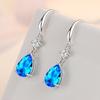 925 Sterling Silver White Crystal Drop Earring For Women Girls Wedding Party Elegant Jewelry Eh620