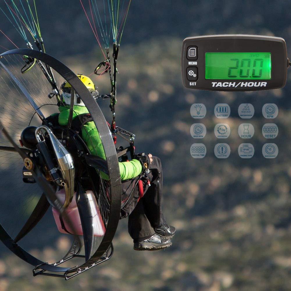 Цифровой тахометр Тахометр для двигателя мотоцикла Выглядит простым в установке и очень универсальным Может использоваться для промышленных двигателей, таких как газонокосилки