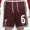 Nike X LeBron X Liverpool Collaboration Logo Embroidered Lace-Up Striped Mid-Rise Basketball Shorts Men Shorts DX0145-652