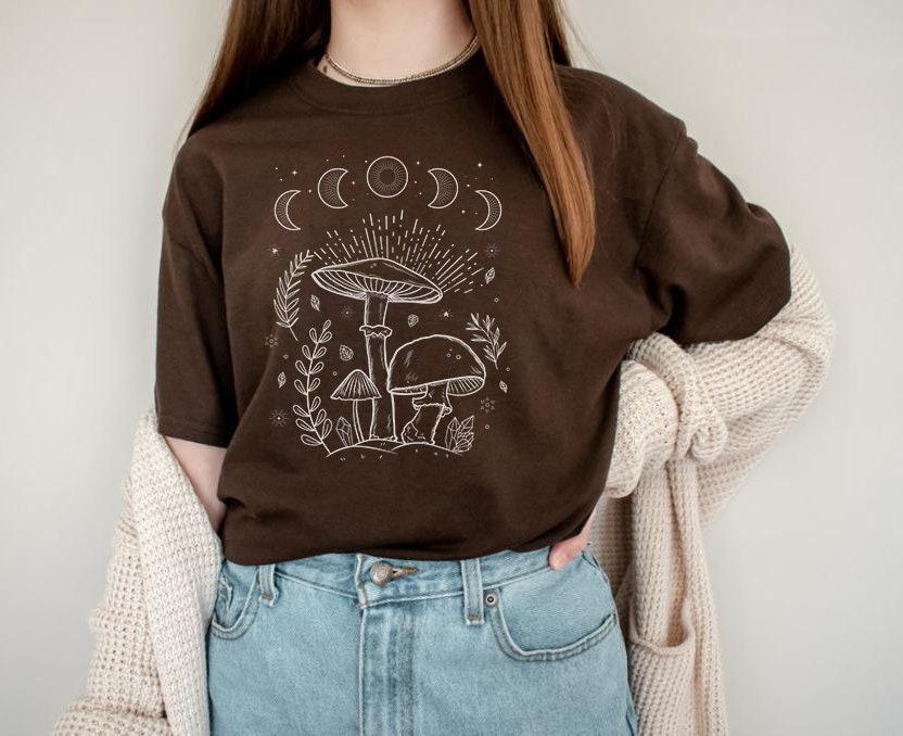 Mushroom Shirt Cottagecore Shirts Mushroom Clothing Cottagecore Clothes Goblincore Clothing Alt Clothing Indie Clothes Botanical Shirt Women