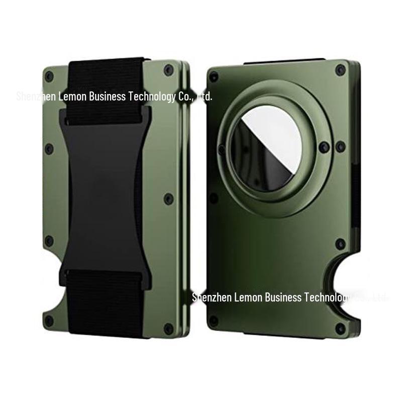 Новый держатель для карт из алюминиевого сплава с блокировкой RFID и трекером AirTag