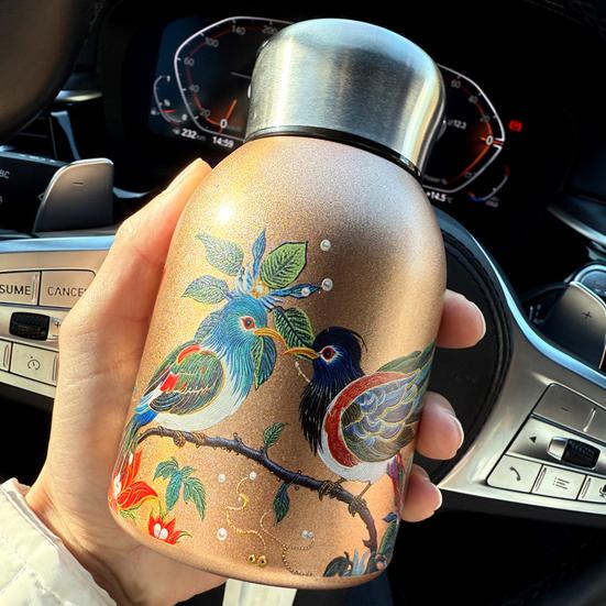 Portable Thermal Bottle Water Flask Mini Thermal Cup 300ml Insulated Tumbler for Hot Cold Drinks Leak-proof Travel Coffee Mug Gift for Lovers Parents