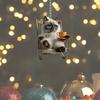 Acrylic Animal Hanging Ornament Cute Cat Bag Pendant  Car Interior Decoration