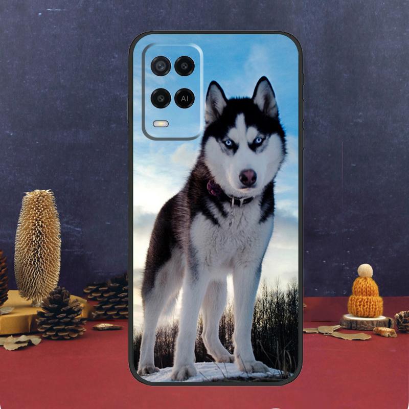 Animal Husky puppy Case For Oppo A16 A76 A96 A17 A57 A40 A60 A80 A98 A58 A78 A18 A38 A54 A74 A94 A15 A5 A6 Pro