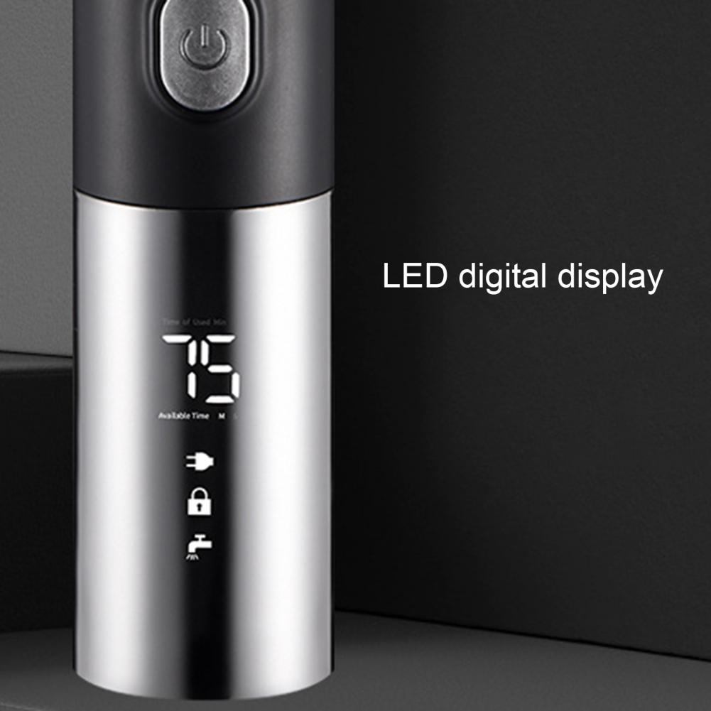 Водостойкая электрическая бритва 4 в 1, мужская бритва с 3 лезвиями, многофункциональная машинка для стрижки с ЖК-дисплеем IPX7, влажная и сухая стрижка волос в ушах, в носу