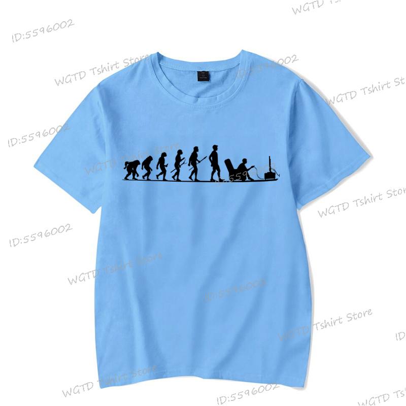 Эволюция Геймера Футболка Смешной Подарок для Геймеров Футболки для Видеоигр для Мужчин С Круглым Вырезом Смешная Эволюция Геймеров Летние Топы Одежда
