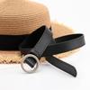 Women's Fashionable and Versatile Non-hole Round Buckle Belt with Windbreaker Pants Student Belt