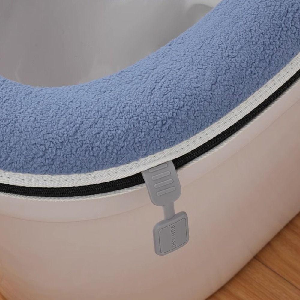 Подушка сиденья для унитаза с ручкой и застежкой-молнией Многоразовый коврик для унитаза Коврик для унитаза