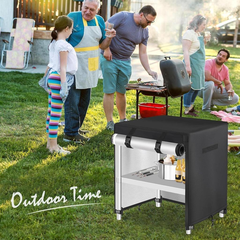 Чехол для гриль-стола Чехол для тележки-тележки Портативная защита Водонепроницаемая Оксфордская ткань Для сада Бытовых нужд Внешнего патио Обеденного рабочего места